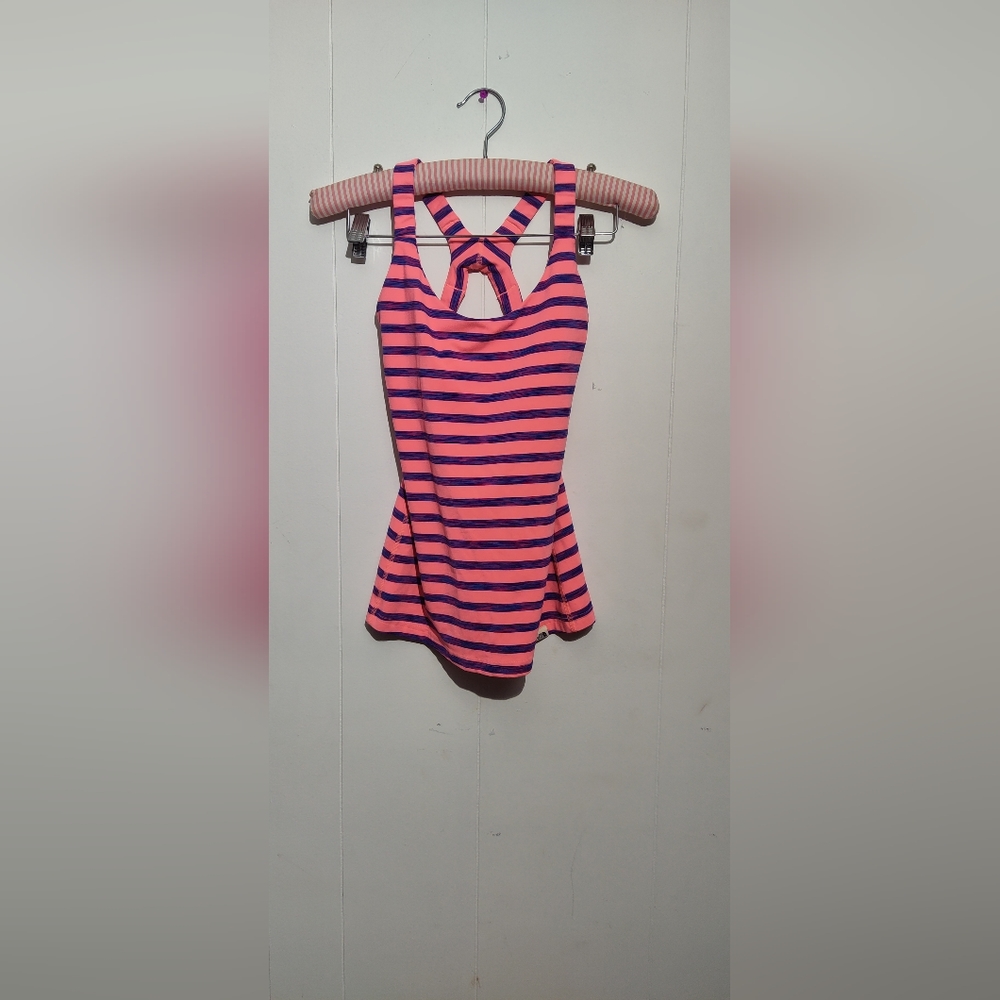 The NORTH FACE Active Workout Tank Size xsmall Striped Pink And Purple #Black